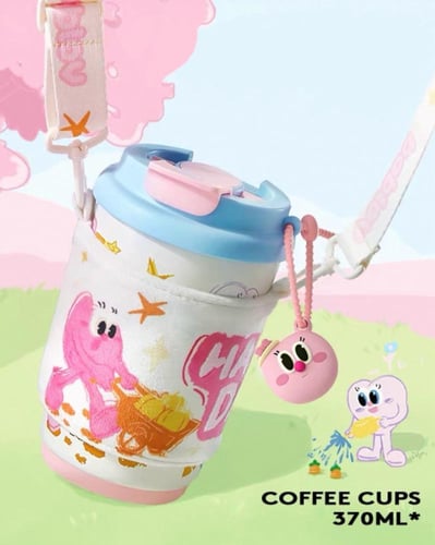 Colorful Coffee cup with strap