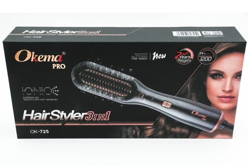 فرشاة واستشوار تصفيف وتمليس الشعر من اوكيما OK-725