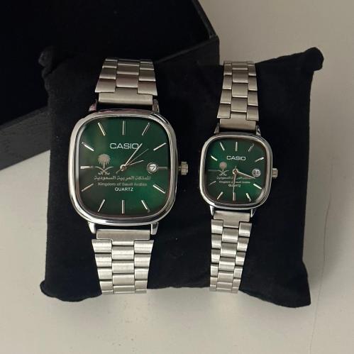 طقم ساعة كاسيو - بشعار السعودية