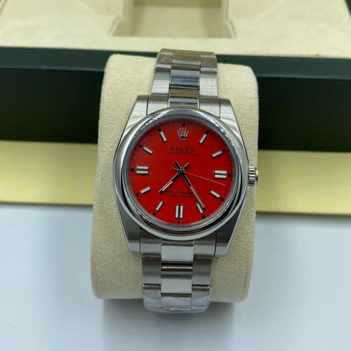 رولكس اويستر بربتشوال رجالي احمر