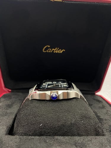 ساعة رجالي كارتييه سانتوس اسود