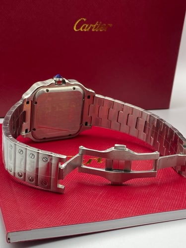 ساعة رجالي كارتييه سانتوس اسود