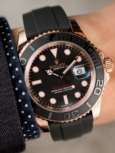 رولكس رجالي ياخت ماستر ربل اسود ذهبي