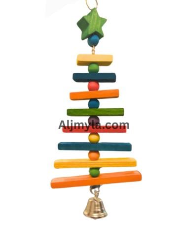 لعبة طيور على شكل اعواد خشبية - العاب قفص ببغاء سل...