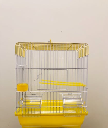 قفص طيور معدني بحواف مستطيلة الشكل قفص ببغاوات روز...