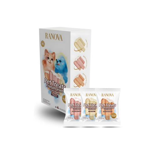 رانوفا آيسكريم للقطط والكلاب مجفف بالتجميد مكافآت قطط - نكهات متعددة RANOVA Freeze-Dried ice cream Pet Treats - Mixed Flavor