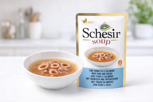شيزر اظرف شوربة التونا مع الحبار في الجيلي Schesir...