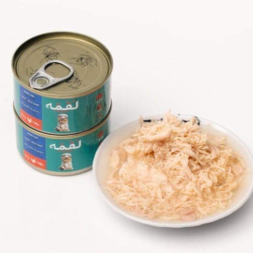 معلبات الدجاج مع سمك الماكريل في المرق للقطط الصغي...