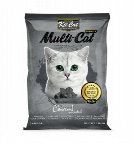 كت كات رمل الفحم لجميع انواع القطط رمل خالي من الم...