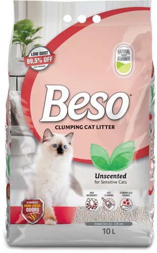 Beso clumping cat litter رمل قطط بيسو 10L روائح مخ...