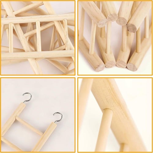 سلالم خشبية للطيور والببغاوات المتوسطة -حجم كبير -...