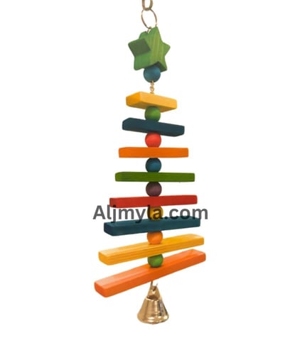 لعبة طيور على شكل اعواد خشبية - العاب قفص ببغاء سل...