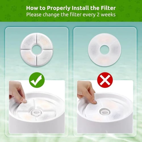 فلتر نافورة القطط والحيوانات الاليفة - 4 شرائح لتن...