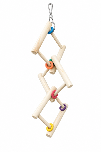 لعبة طيور Bird Toy Wooden Zigzag Swing