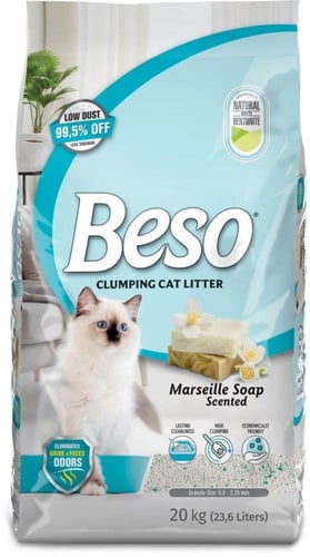 Beso clumping cat litter رمل قطط بيسو 20kg روائح م...