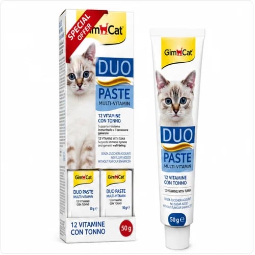 جيم كات ديو باست متعدد الفيتامينات بالتونة 50غ GimCat Duo Paste Multi-Vitamin with Tuna 50g