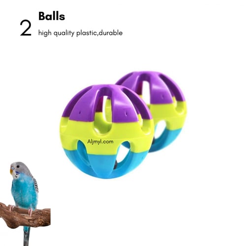 كرة لعب مع جرس للببغاوات الصغيرة والمتوسطة - قطعة...