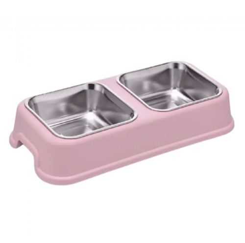 وعاء مزدوج للاكل الجاف والرطب أو الحلوى والماء - ح...