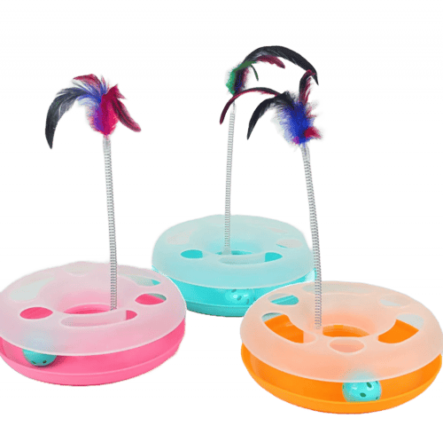 لعبة القرص الدوار للقطط والحيوانات الاليفة - الوان...