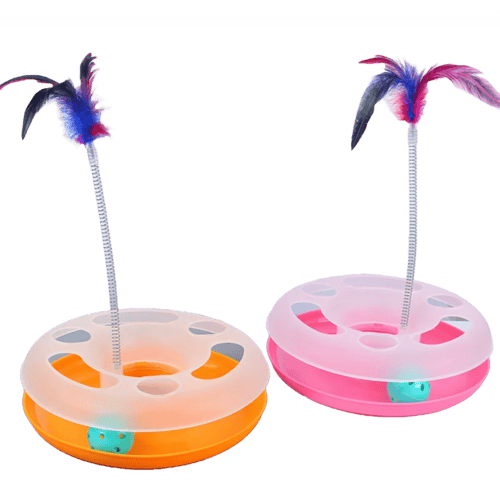 لعبة القرص الدوار للقطط والحيوانات الاليفة - الوان...