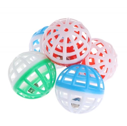 كرة بلاستك للقطط والطيور والحيوانات الاليفة - 4 قط...