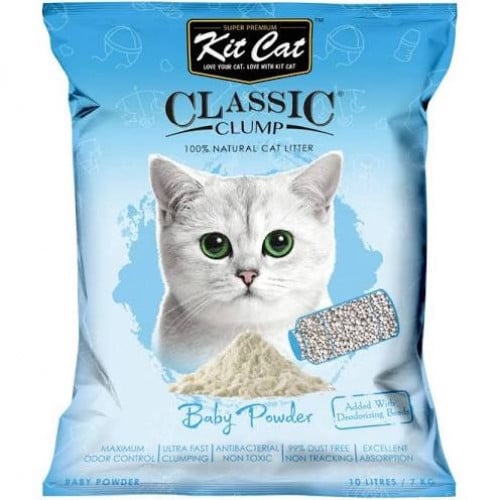 كت كات رمل كلاسيك للقطط برائحة بودرة الاطفال Kit C...