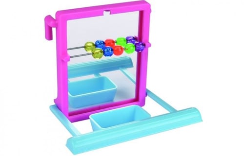 فلامنجو لعبة المرآة المعلقة للطيور مع مجثم - الوان...