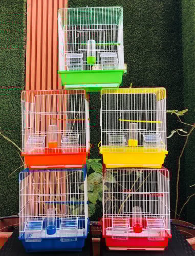 قفص طيور معدني بحواف مستطيلة الشكل قفص ببغاوات روز...