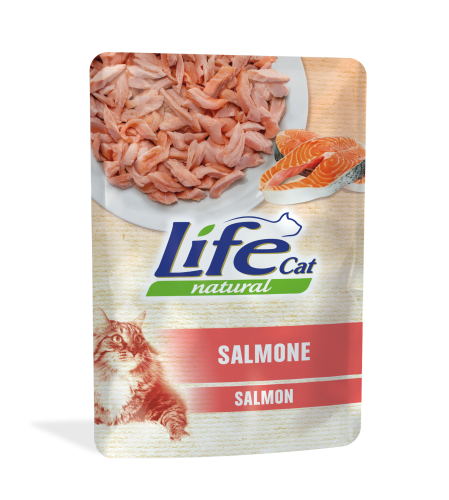 لايف كات اظرف رطبة للقطط البالغة بالسالمون Lifecat...