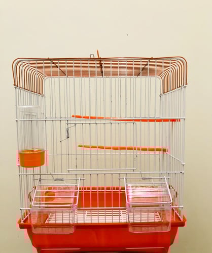 قفص طيور معدني بحواف مستطيلة الشكل قفص ببغاوات روز...