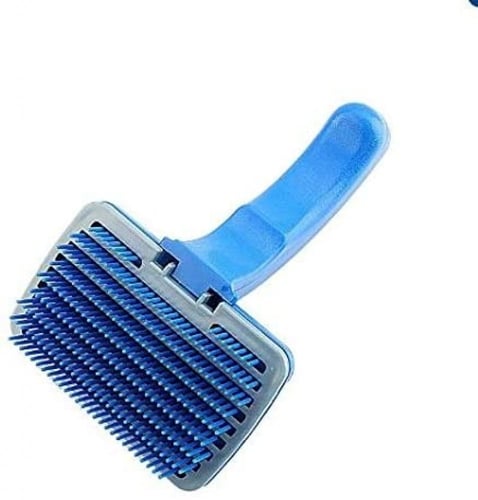 مشط ازرق لشعر القطط والحيوانات الاليفة , تنظيف بضغ...