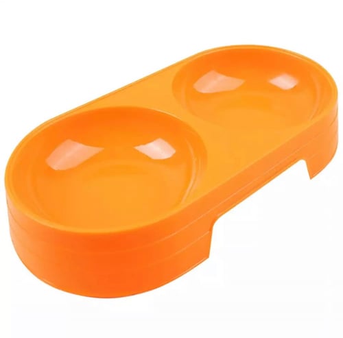 صحن دائري مزدوج لاطعام القطط والحيوانات الاليفة -...