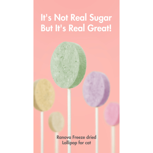 رانوفا لولي بوب حلوى مجففة بالتجميد مكافآت قطط نكه...