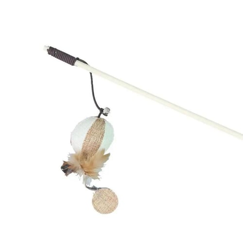 سنارة قطط مع كرة محشوة وريش – لعبة ترفيهية لتحفيز...