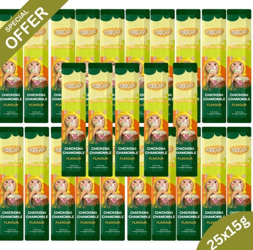 موتشي مكافآت قطط كريمة الدجاج ونكهة البابونج Mooch...