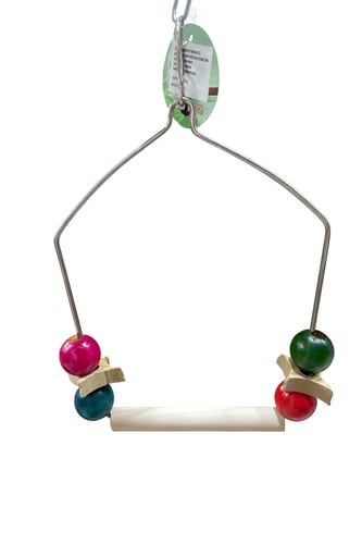 لعبة طيور تعليقة خشبية لأقفاص الطيور - مرجيحة طيور