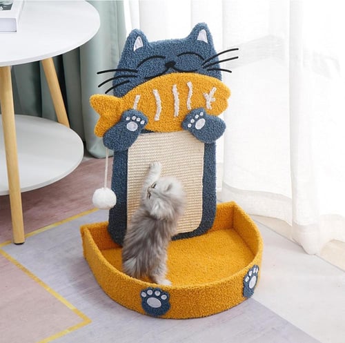 خداشة قطط بقاعدة ثابتة لوحة خدش القطط - سرير للقطط...