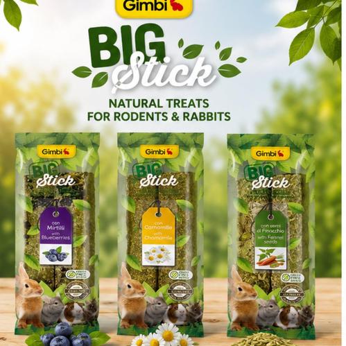 جيمبي بيج ستيك مكافآت الهامستر والأرانب مع بذور الشمر 2×70 جم Gimbi Big Stick Treats for Rodents & Rabbits - with Fennel Seeds 2×7...