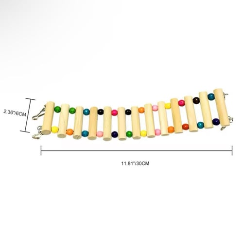 سلم خشبي 2 - للببغاء وطيور الحب والحيوانات الصغيرة