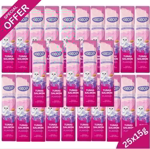 موتشي مكافآت قطط كريمة التونه والسالمون Moochie Fa...