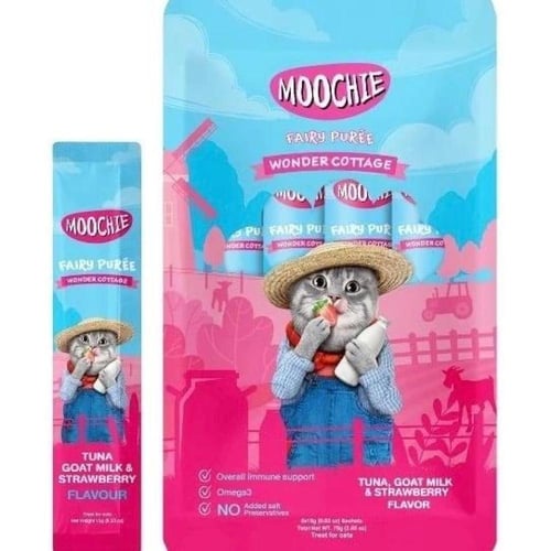 موتشي مكافآت قطط كريمة التونه والفراوله مع حليب ال...