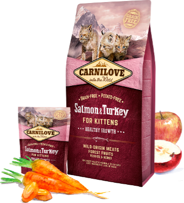كارنيلوف وجبة السالمون والديك رومي طعام جاف للقطط...