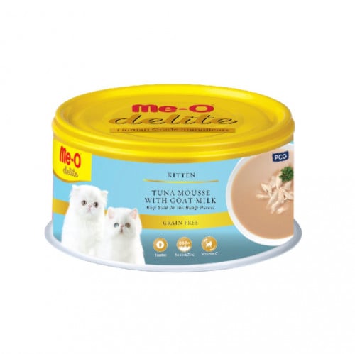 مي أو - معلبات التونة مع حليب الماعز للقطط الصغيرة...