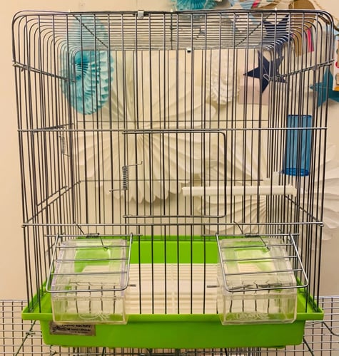 قفص طيور (مأكليتين) 35 سم*30سم*21 سم - قفص للطيور...