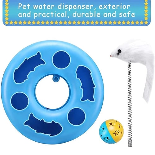 لعبة قطط - الصحن الدوار مع كرة بلاستك وسنارة الريش...