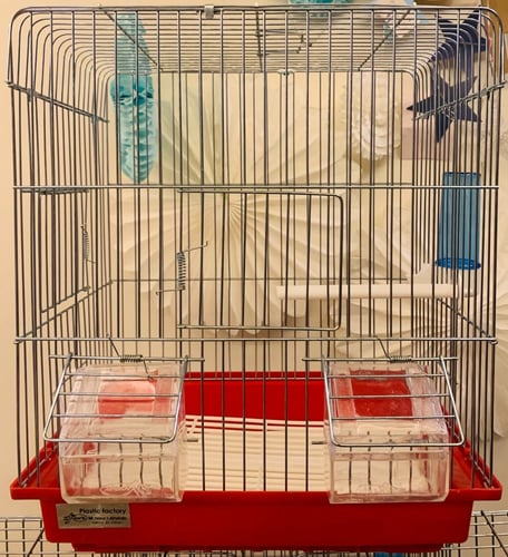 قفص طيور (مأكليتين) 35 سم*30سم*21 سم - قفص للطيور...