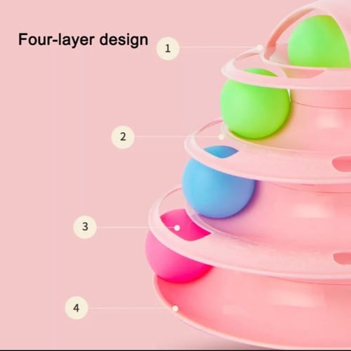 لعبة قطط - القطة الذكية مع الريشة لعبة البرج 4 كرا...