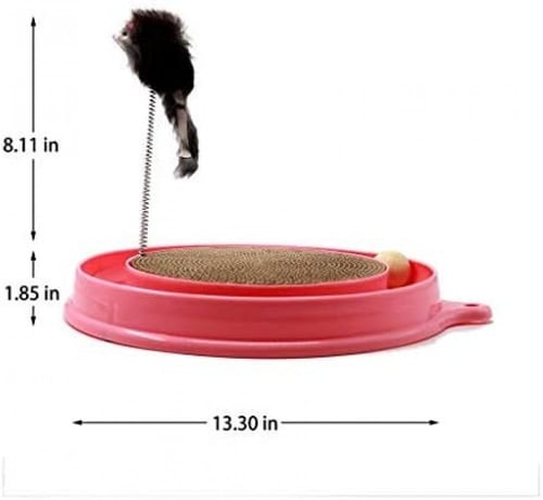 لعبة قطط - لوحة خدش دائرية مع 2 كرة بلاستك