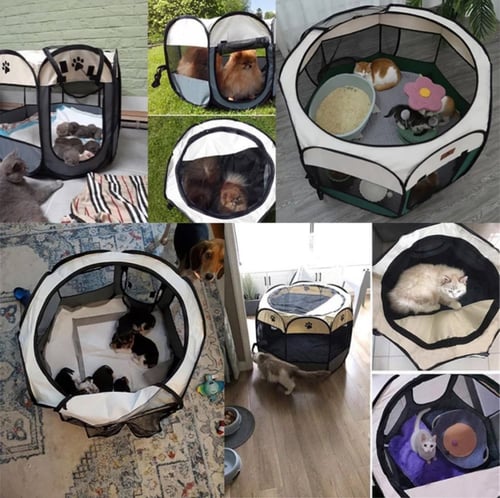 خيمة دائرية قابلة للطي حجم صغير - محبس قطط وحيوانا...