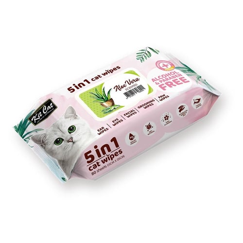 كت كات مناديل معطرة 5في1برائحة نبتة الصبار 80منديل...